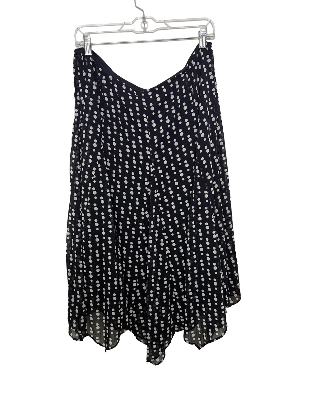 Black Polka Dot Flowing Midi Skirt from the 90s